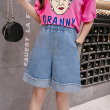 Load image into Gallery viewer, 2018 Summer New Arrival Plus Size 5XL Women&#39;s Jeans Knee-Length shorts High Waist Pocket Cuffs Drawstring Loose Trousers B85109X